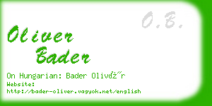 oliver bader business card